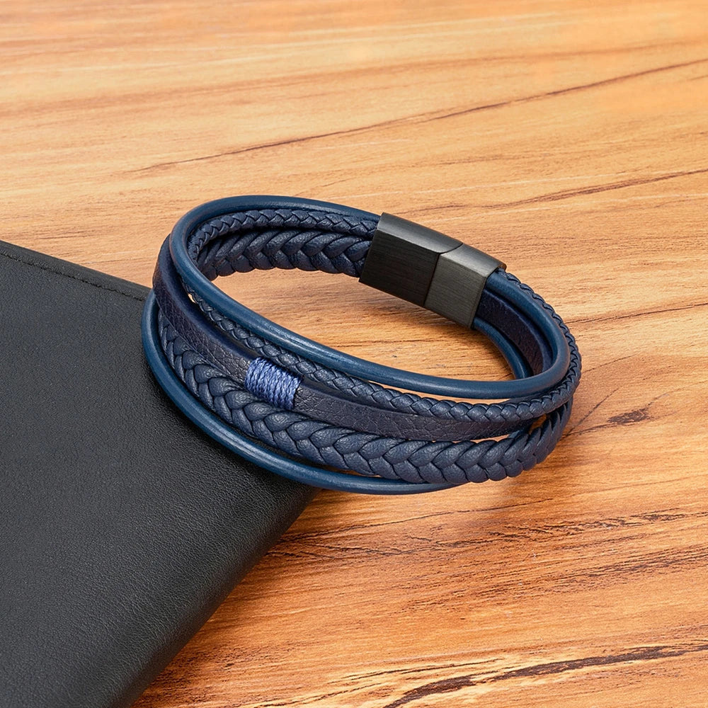 Pulseira Masculina Artesanal em Couro Trançado