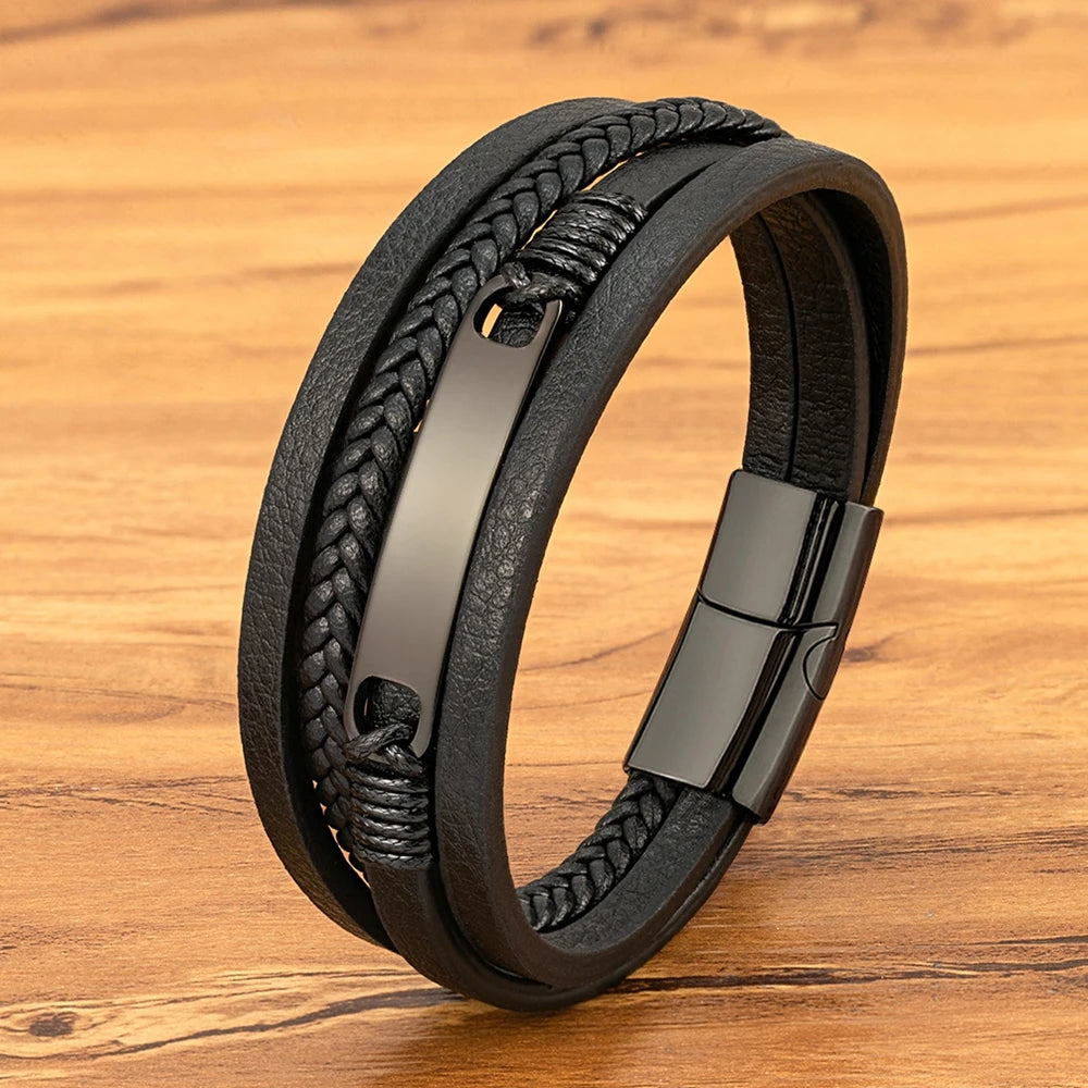 Pulseira Masculina em Couro Premium