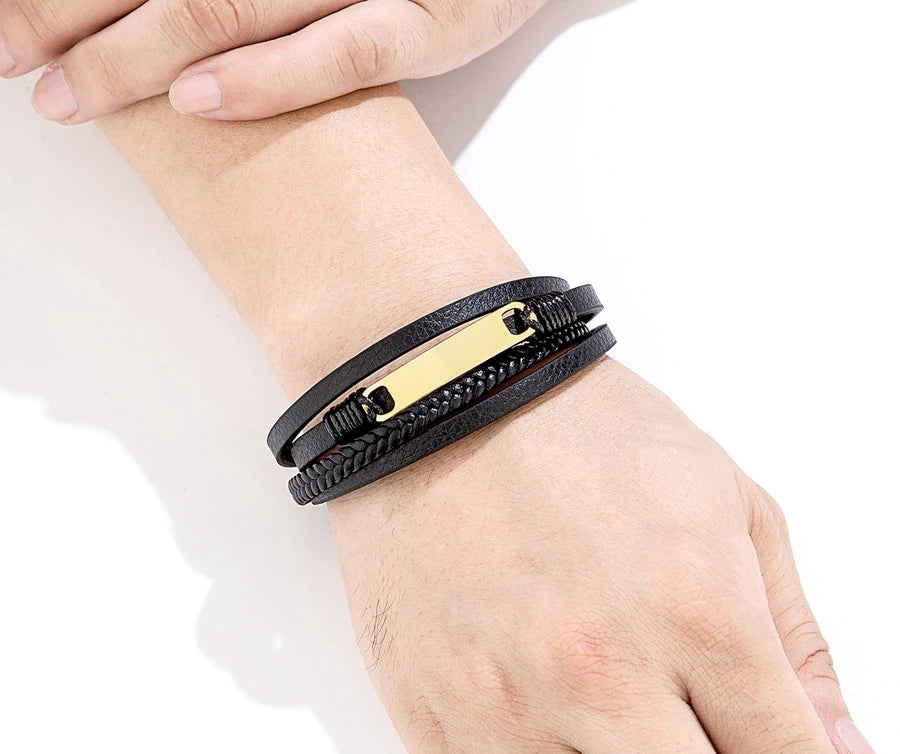 Pulseira Masculina em Couro Premium