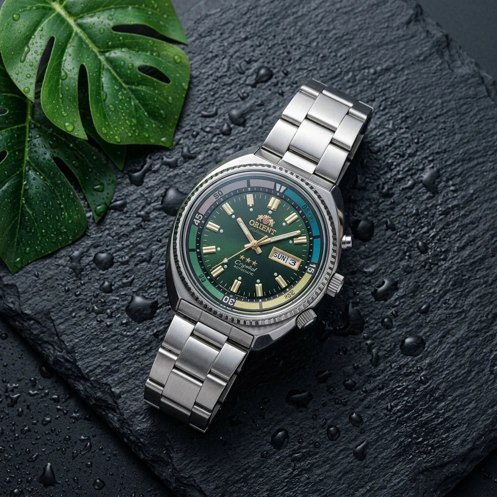Relógio Masculino Orient Retrô World Timer Automático 21 Rubis